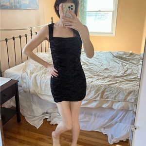 Free People purple ruched bodycon bandaid dress